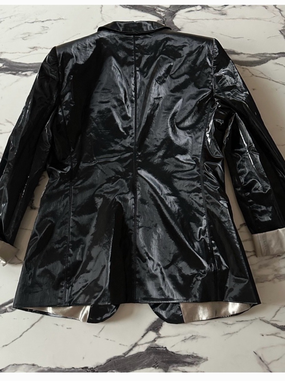 Giorgio Armani Shiny Black Women's Blazer - Picture 8 of 10